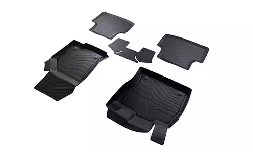 Коврики SRTK 3D Premium резина в салон Volkswagen Jetta VII (4dr.) седан 2018г.-по н.в. цвет черный
