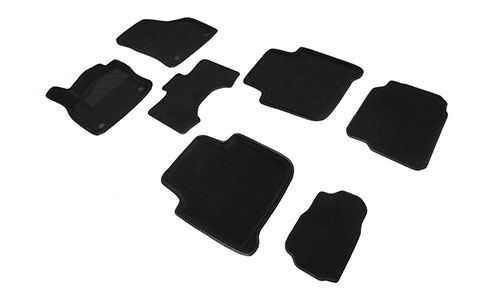 Коврики Seintex 3D Premium текстиль в салон 3 ряда Skoda Kodiaq (5dr.) SUV 2016г.-по н.в. цвет черный