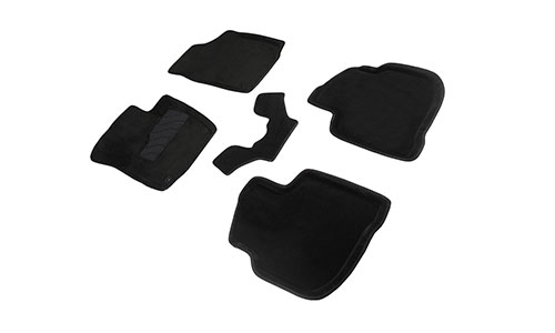 Коврики Seintex 3D Premium текстиль в салон Skoda Rapid I (5dr.) лифтбэк 2012-2020гг. цвет черный
