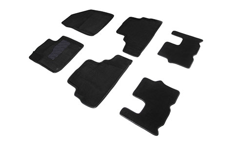 Коврики Seintex 3D Premium текстиль в салон 3 ряда Hyundai Santa Fe IV TM (5dr.) SUV 2018г.-по н.в. цвет черный