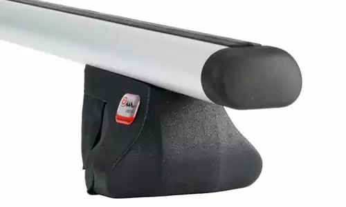 Багажник Amos Alfa серебристый на обычные рейлинги Isuzu D-Max II RT50, RT85 (2/4dr.) пикап 2012-2019гг. аэродинамические дуги без замков