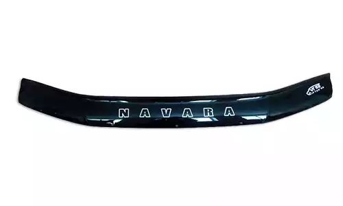 Дефлектор капота VIP Tuning Lux на зажимах оргстекло на Nissan Navara III D23 (4dr.) пикап 2014г.-по н.в.