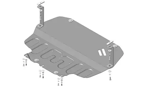 Защита Motodor M72302 сталь 2 мм картера двигателя и КПП Skoda Octavia liftback II A5 (5dr.) лифтбэк 2004-2013гг. комплект 1 шт