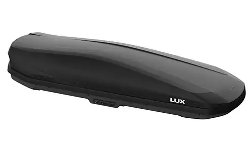 Оригинальное фото бокса на крышу (автобокса) Lux Irbis 206 Black 793488, установленного на автомобиль. - Фотография 1