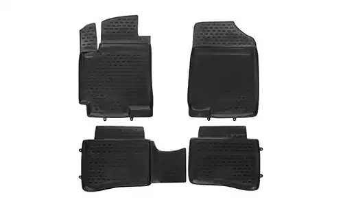 Коврики Novline 3D TPE Standard полиуретан в салон Hyundai Solaris hatchback I (5dr.) хэтчбек 2011-2016гг. цвет черный