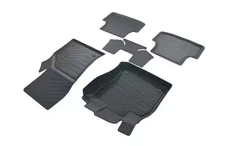 Коврики SRTK 3D Lux резина в салон Seat Leon III (3/5dr.) хэтчбек 2012-2020гг. цвет черный