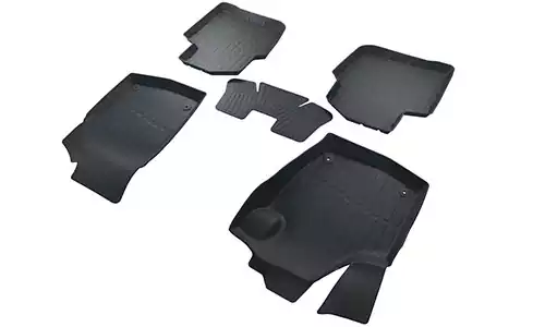Коврики SRTK 3D Lux резина в салон Skoda Rapid I (5dr.) лифтбэк 2012-2020гг. цвет черный