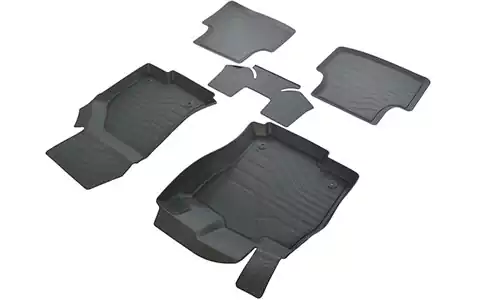 Коврики SRTK 3D Premium резина в салон Skoda Octavia liftback III A7 (5dr.) лифтбэк 2013-2019гг. цвет черный