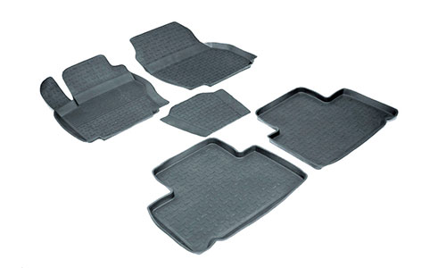 Коврики Seintex 3D Lux полиуретан в салон Ford S-Max I (5dr.) минивэн 2006-2015гг. цвет черный