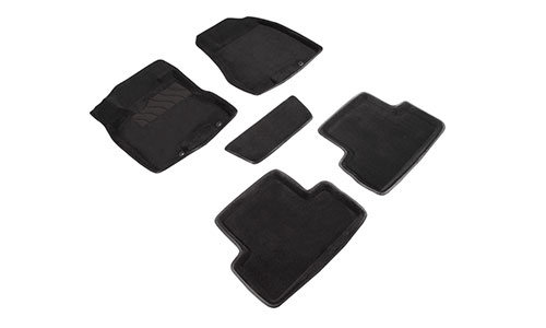 Коврики Seintex 3D Premium текстиль в салон Nissan X-Trail II T31 (4dr.) SUV 2007-2013гг. цвет черный