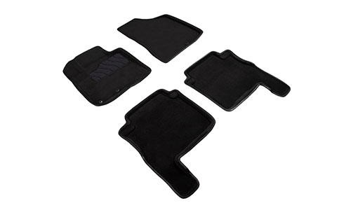 Коврики Seintex 3D Premium текстиль в салон Hyundai Santa Fe II CM (5dr.) SUV 2007-2012гг. цвет черный