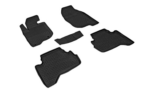 Коврики Seintex 3D Lux полиуретан в салон Mitsubishi L200 IV (2/4dr.) пикап 2005-2015гг. цвет черный