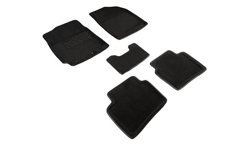 Коврики Seintex 3D Premium текстиль в салон Hyundai Solaris hatchback I (5dr.) хэтчбек 2011-2016гг. цвет черный
