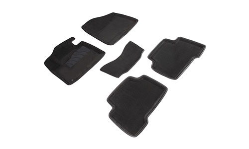 Коврики Seintex 3D Premium текстиль в салон Hyundai Santa Fe III DM (5dr.) SUV 2012-2018гг. цвет черный