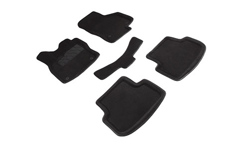 Коврики Seintex 3D Premium текстиль в салон Seat Leon III (3/5dr.) хэтчбек 2012-2020гг. цвет черный