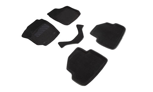 Коврики Seintex 3D Premium текстиль в салон Skoda Fabia hatchback II (5dr.) хэтчбек 2007-2014гг. цвет черный