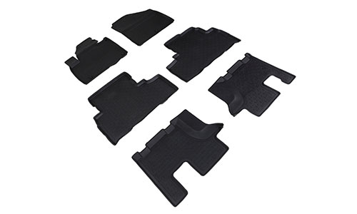Коврики Seintex 3D Lux полиуретан в салон 3 ряда Kia Sorento III UM Prime (5dr.) SUV 2015-2020гг. цвет черный