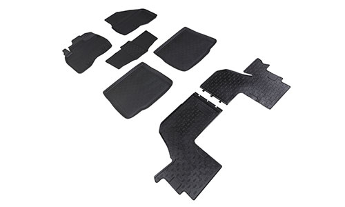 Коврики Seintex 3D Lux полиуретан в салон 3 ряда Ford Explorer V U502 (5dr.) SUV 2011-2019гг. цвет черный
