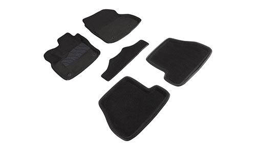Коврики Seintex 3D Premium текстиль в салон Ford Focus hatchback III (5dr.) хэтчбек 2011-2018гг. цвет черный