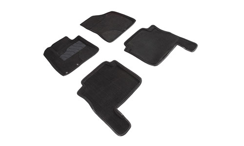 Коврики Seintex 3D Premium текстиль в салон Hyundai Santa Fe II CM (5dr.) SUV 2007-2012гг. цвет черный