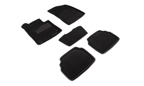 Коврики Seintex 3D Premium текстиль в салон Hyundai Sonata VIII DN8 (4dr.) седан 2020г.-по н.в. цвет черный