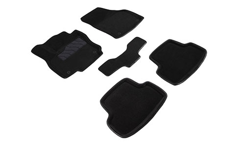 Коврики Seintex 3D Premium текстиль в салон Volkswagen Taos (5dr.) SUV 2020г.-по н.в. цвет черный
