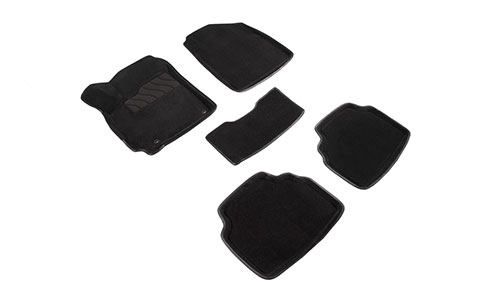 Коврики Seintex 3D Premium текстиль в салон Kia Seltos (5dr.) SUV 2019г.-по н.в. цвет черный