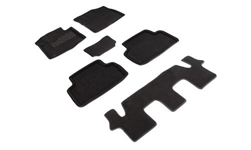 Коврики Seintex 3D Premium текстиль в салон 3 ряда Kia Sorento IV MQ4 (5dr.) SUV 2020г.-по н.в. цвет черный