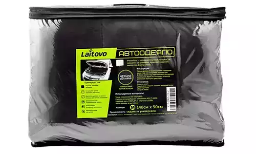 Оригинальное фото автоодеяла (утеплителя) Laitovo Black Premium W140-M для двигателя Volkswagen Polo sedan VI 2017г.-по н.в., в моторном отсеке авто. - Фотография 3