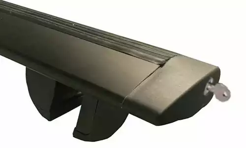 Багажник Amos Futura черный на интегрированные рейлинги Kia Ceed SW III CD (5dr.) универсал 2018г.-по н.в. крыловидные дуги с замками