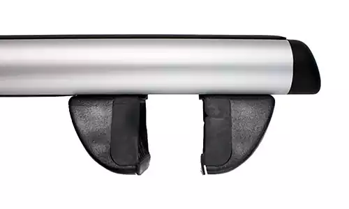 Багажник Inter Krepysh серебристый на обычные рейлинги Peugeot Partner II (5dr.) минивэн 2008-2019гг. аэродинамические дуги без замков