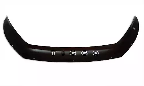 Дефлектор капота VIP Tuning Lux на зажимах оргстекло на Chery Tiggo 3 (5dr.) SUV 2017-2020гг.