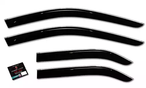 Дефлекторы окон Cobra Tuning Chrome накладные скотч 3М оргстекло 4 шт для Kia Rio hatchback IV YB (5dr.) хэтчбек 2017г.-по н.в.