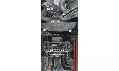 Оригинальное фото защиты Motodor M01233 картера двигателя и КПП Mercedes Benz V-Class Vito III W447 2014г.-по н.в., установленной на автомобиль. - Фотография 2